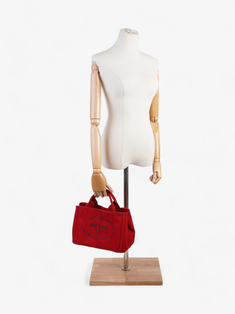 Prada Canapa Tote Red Cotton Image 2