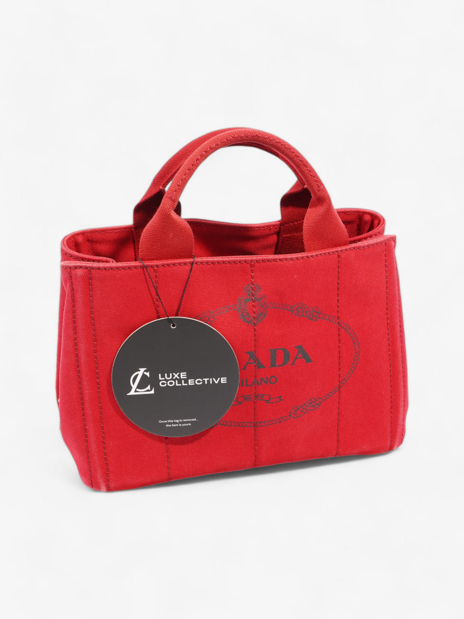 Prada Canapa Tote Red Cotton Image 8