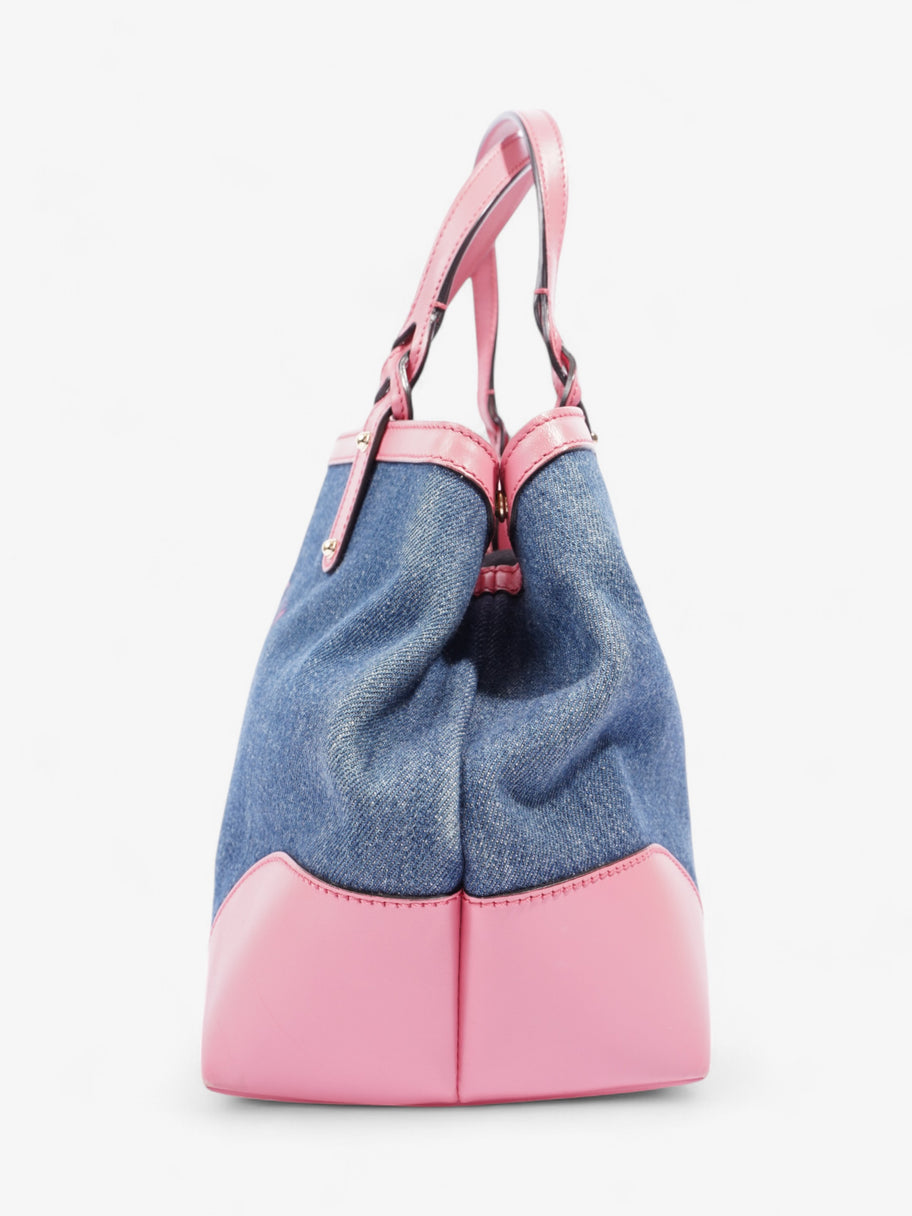 Gucci Craft Gucci Logo Tote Bag Blue / Pink Denim Image 3