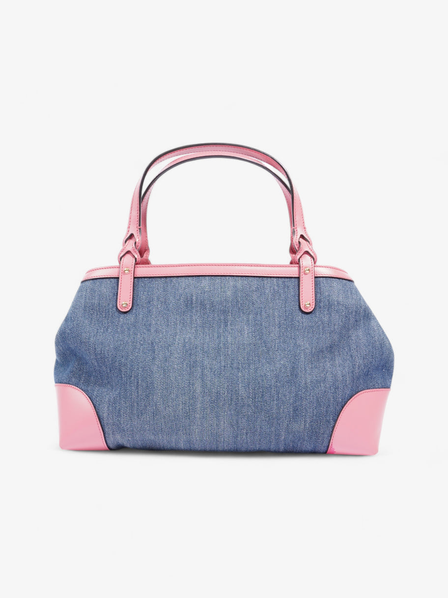 Gucci Craft Gucci Logo Tote Bag Blue / Pink Denim Image 4