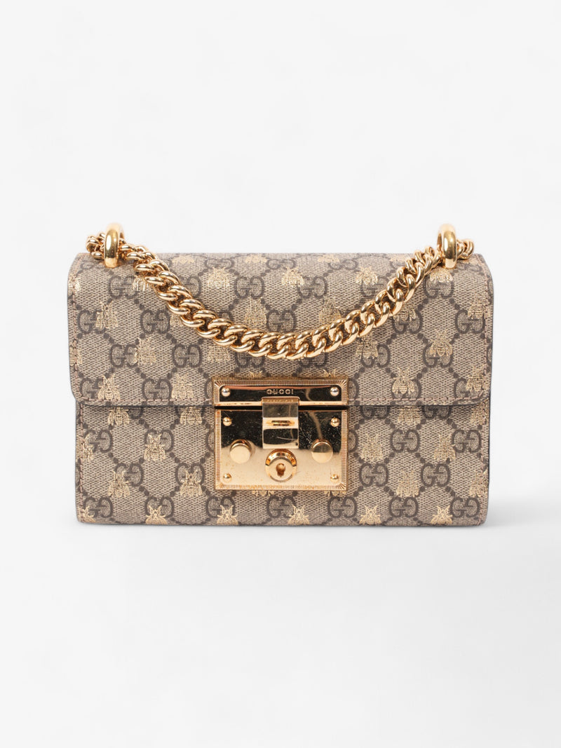  Gucci Padlock Supreme Bee Coated Canvas Small