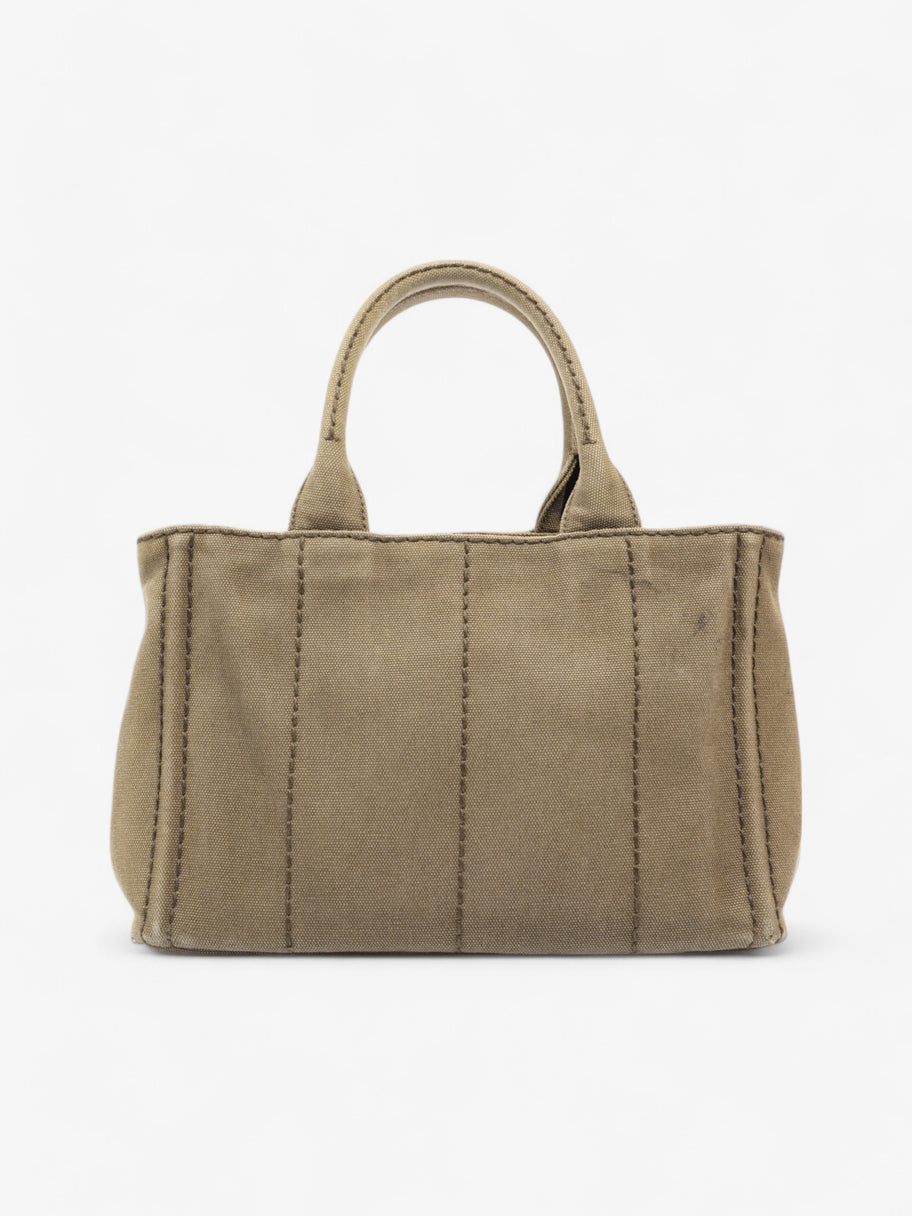 Prada Canapa 2 Way Handbag Khaki Cotton Image 4