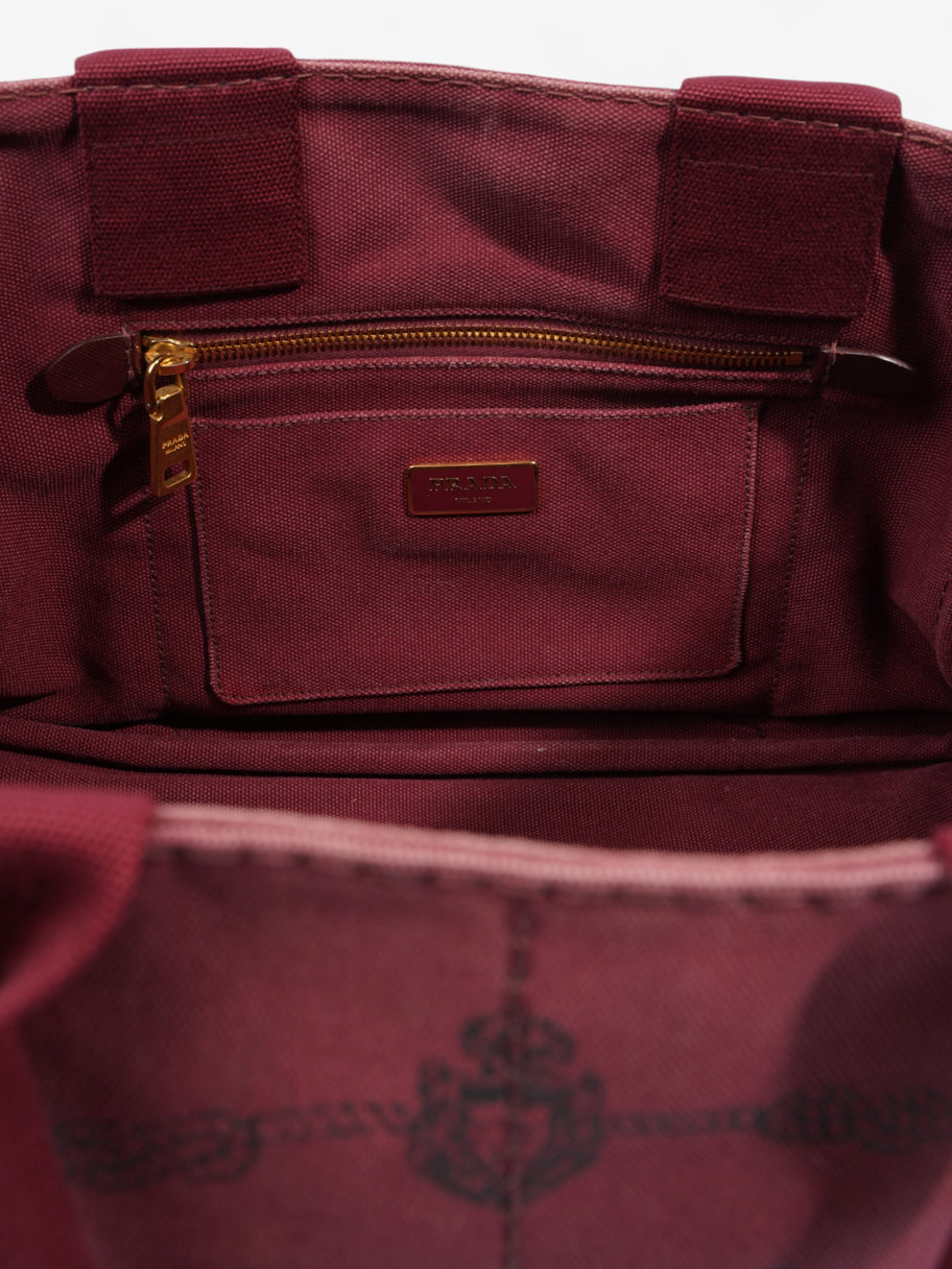 Prada Prada Canapa 2 Way Handbag Bordeaux Cotton Image 9