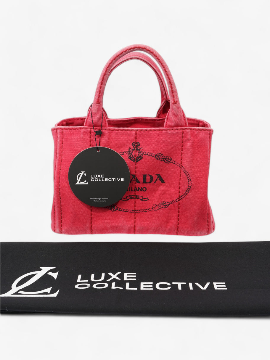 Prada Canapa 2 Way Handbag Red Cotton Image 9