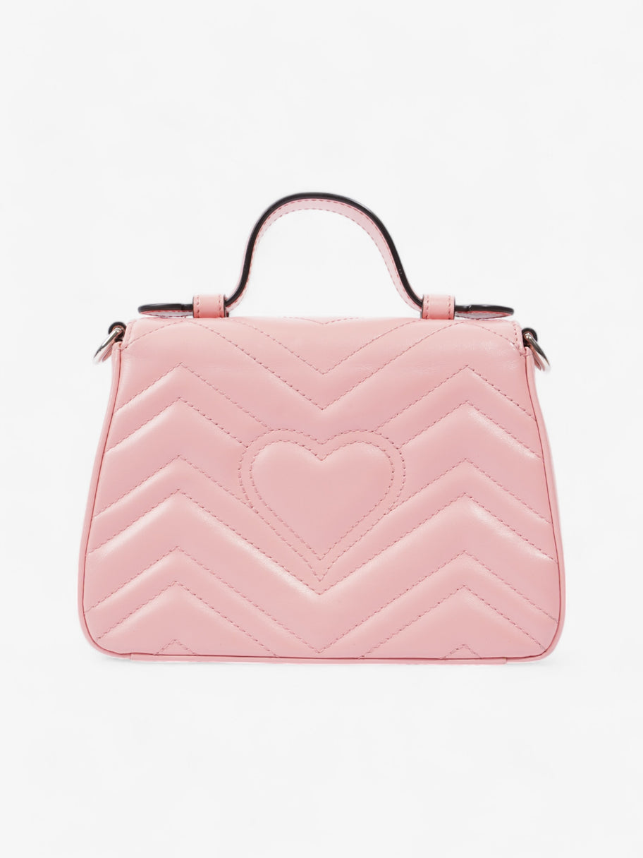 Gucci GG Marmont Top Handle Bag Pink Matelasse Leather Mini Image 4