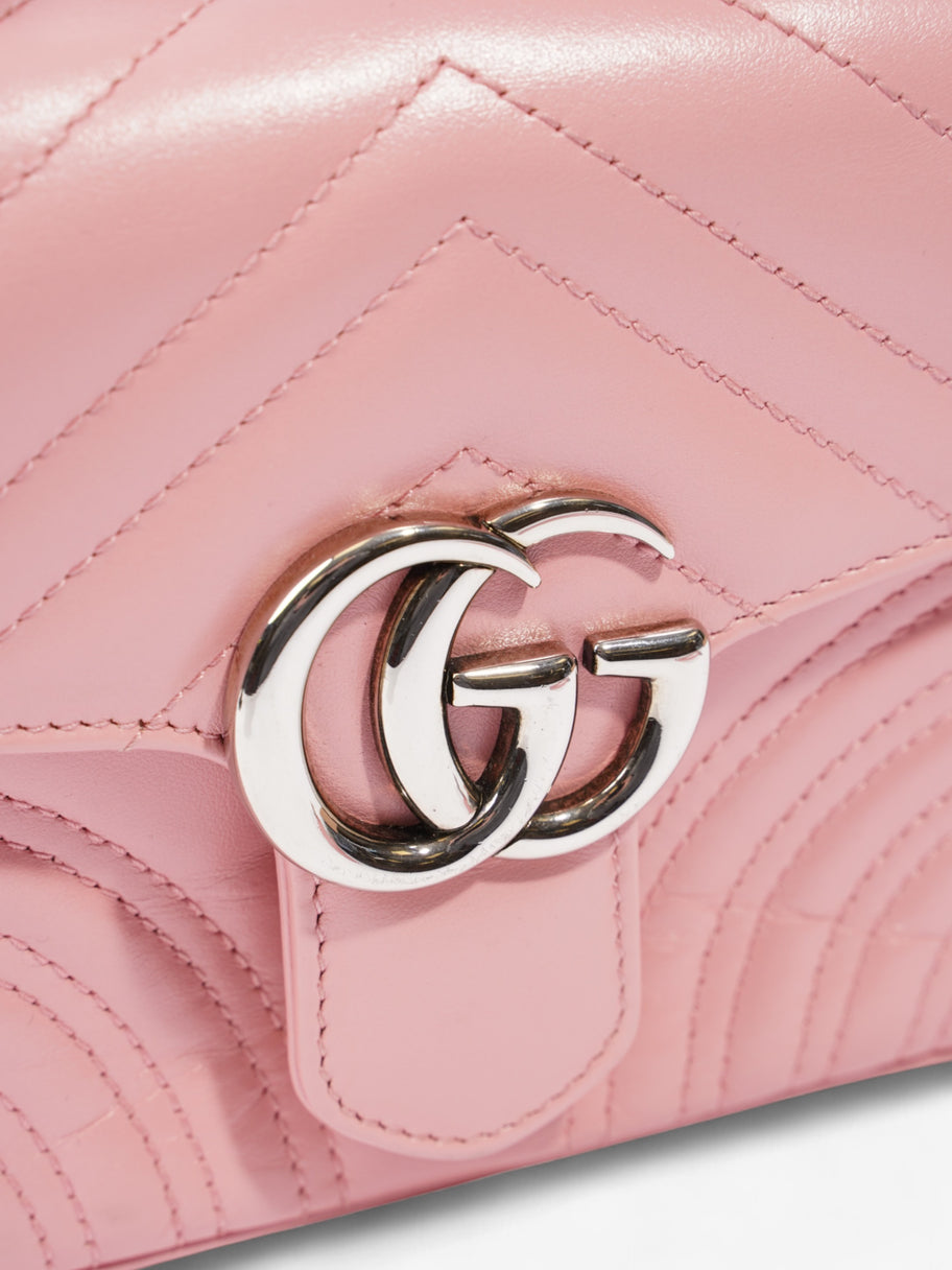 Gucci GG Marmont Top Handle Bag Pink Matelasse Leather Mini Image 7