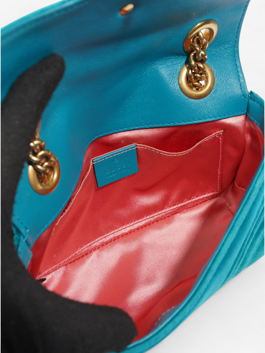 Gucci GG Marmont Turquoise  Velvet Mini Image 8