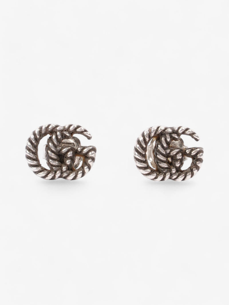  Gucci Double G Earrings Silver Silver Sterling