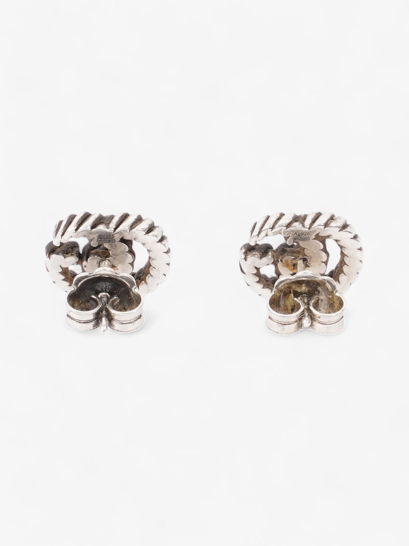  Gucci Double G Earrings Silver Silver Sterling