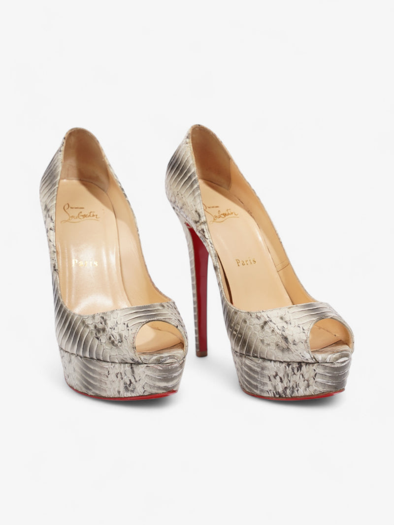  Christian Louboutin Banane 140 Stone  / Grey Python EU 39 UK 6