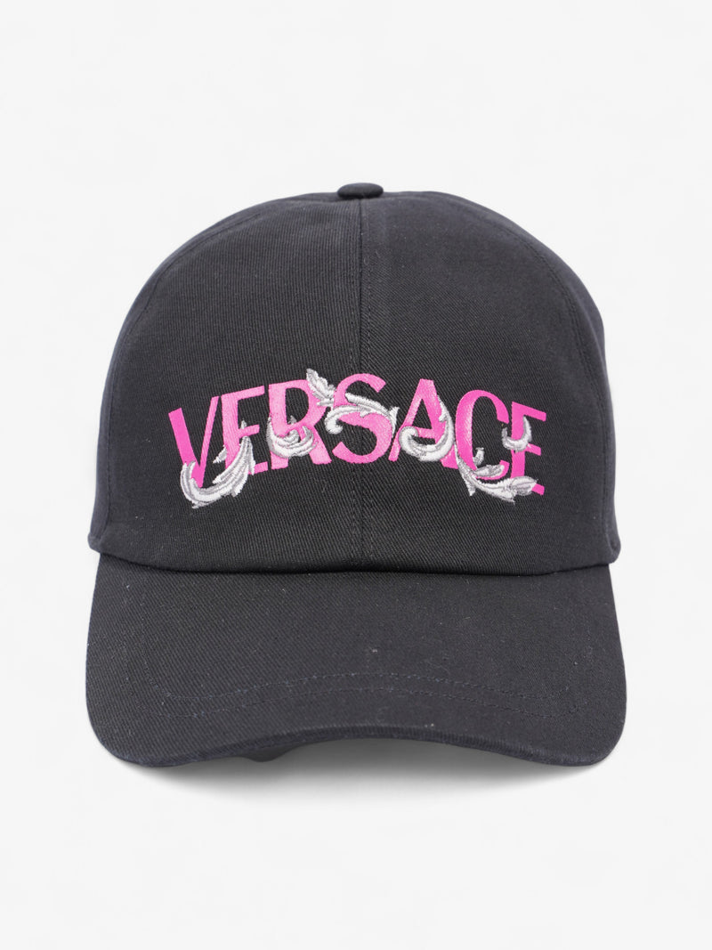  Versace Logo Cap Black / Pink Cotton 58