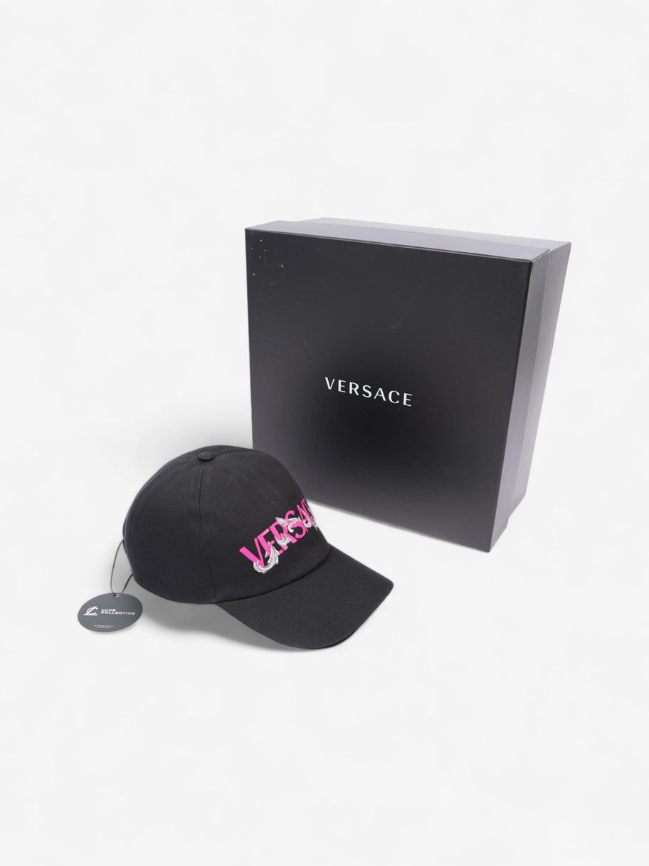 Versace Logo Cap Black / Pink Cotton 58 Image 10