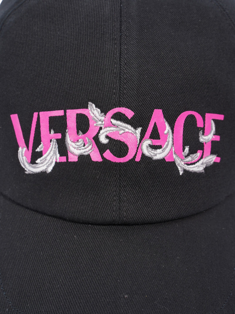  Versace Logo Cap Black / Pink Cotton 58