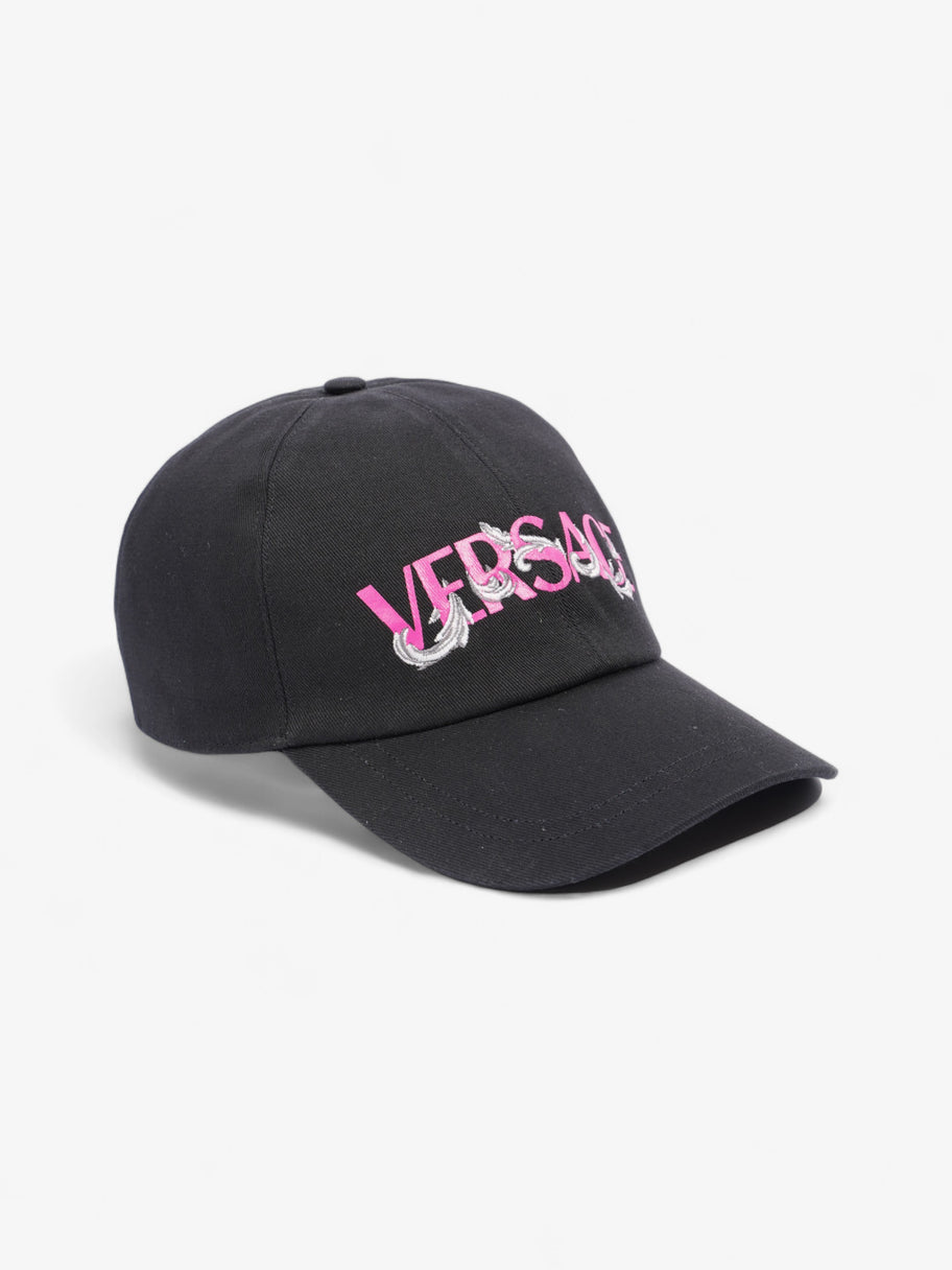 Versace Logo Cap Black / Pink Cotton 58 Image 6