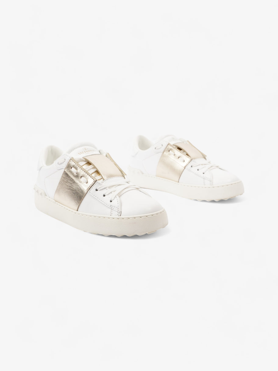 Valentino Rockstud Low Top Sneakers White / Gold Leather EU 37.5 UK 4.5 Image 2