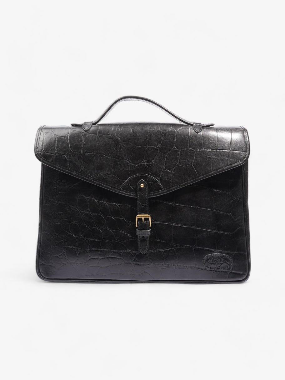 Ethan Black Embossed Leather Image 1