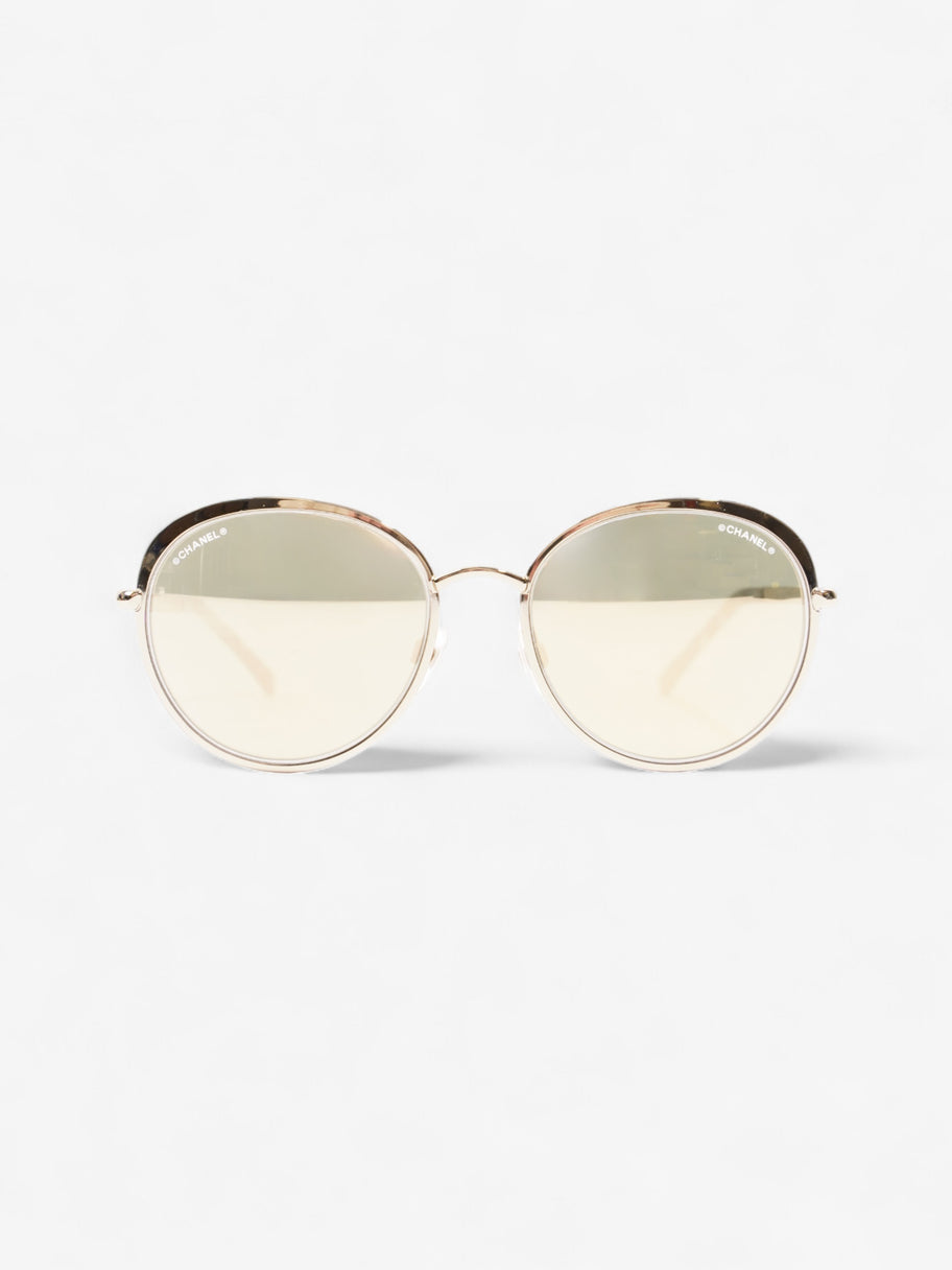 Chanel Round Mirror Sunglasses Gold Acetate 140mm Luxe Collective