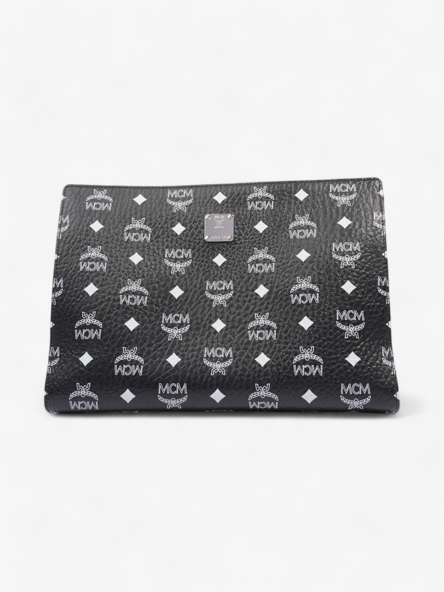 MCM Wash Bag Black / White Leather Image 1