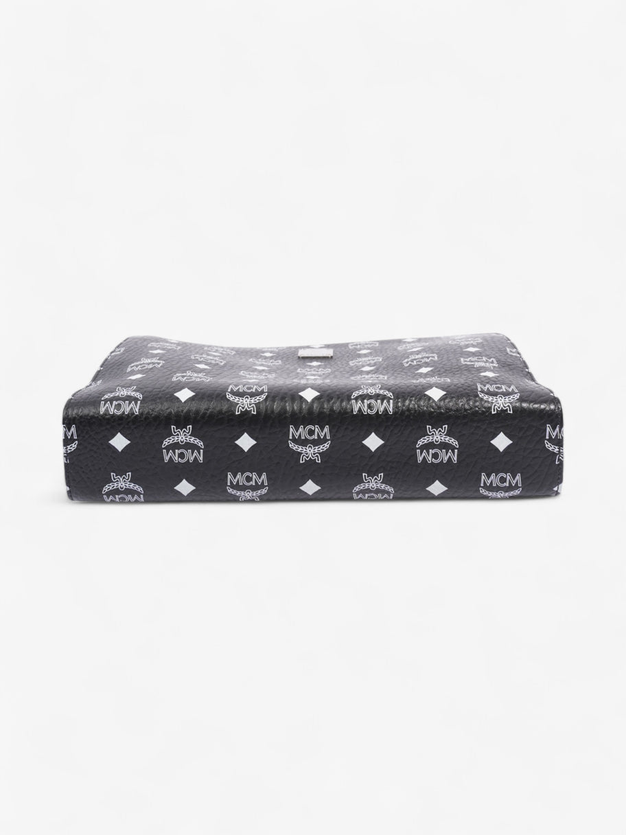 MCM Wash Bag Black / White Leather Image 6