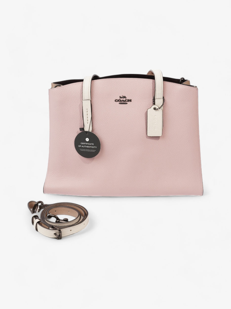 Coach Charlie Carryall Pink / White Leather Image 9