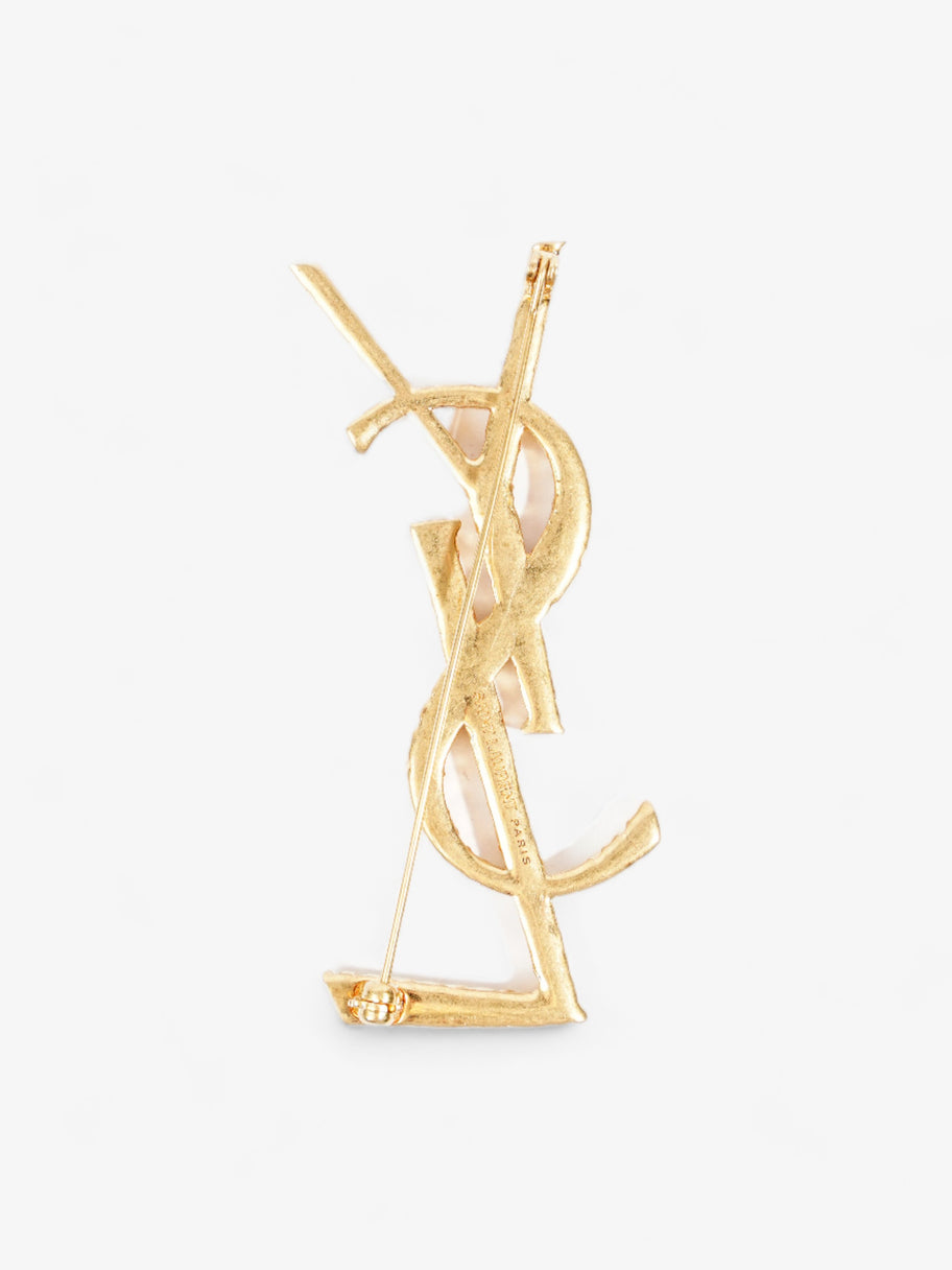 Saint Laurent Cassandre YSL Brooch Gold Brass Image 2