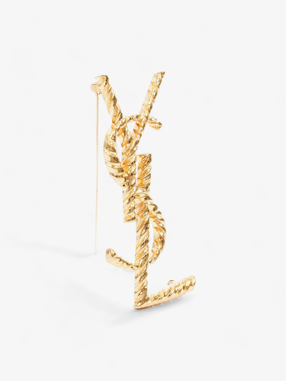 Saint Laurent Cassandre YSL Brooch Gold Brass Image 3