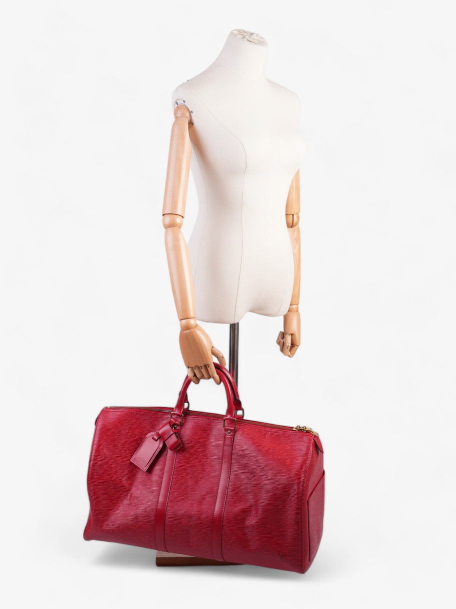 Louis Vuitton Keepall Red Epi Leather 50 Image 2