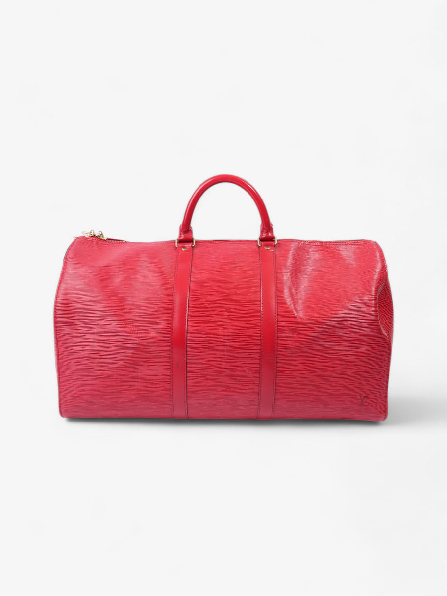 Louis Vuitton Keepall Red Epi Leather 50 Image 4