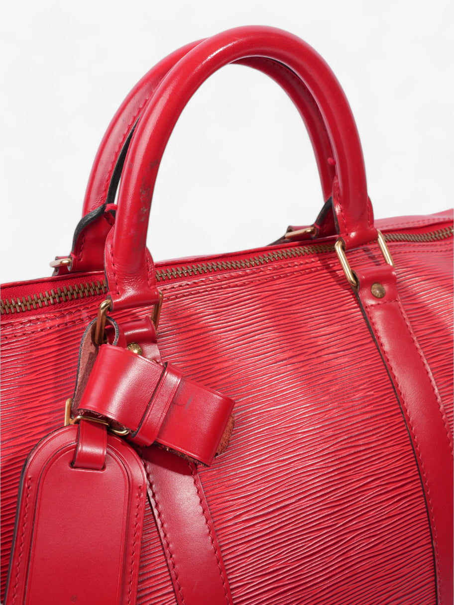 Louis Vuitton Keepall Red Epi Leather 50 Image 8