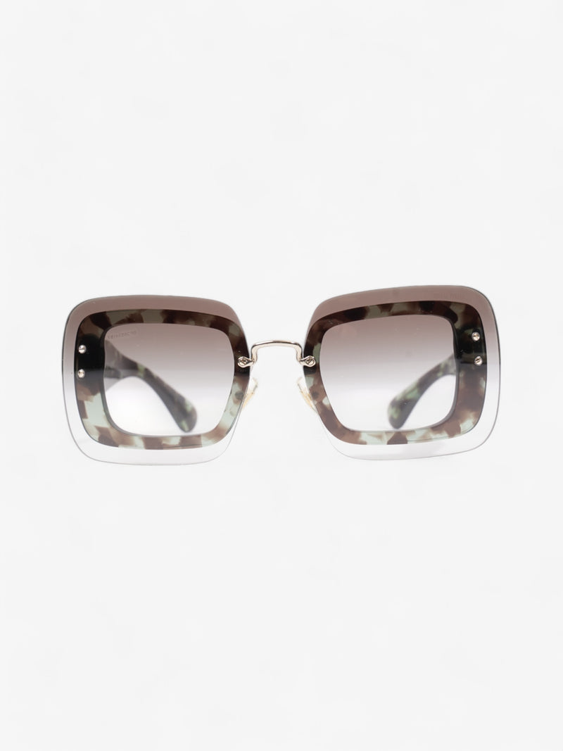  Miu Miu Reveal Shield Sunglasses Green / Brown Acetate 140mm