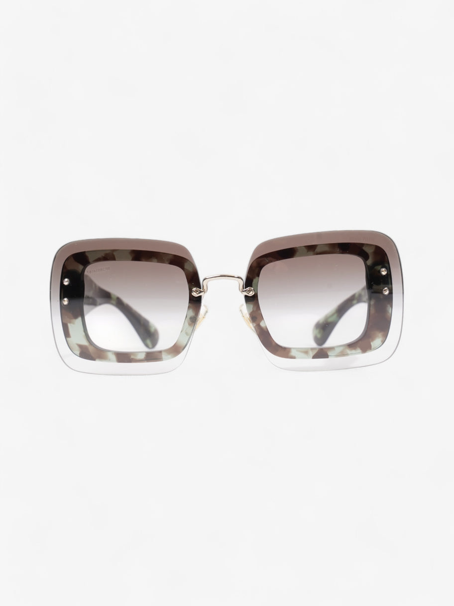 Miu Miu Reveal Shield Sunglasses Green / Brown Acetate 140mm Image 1