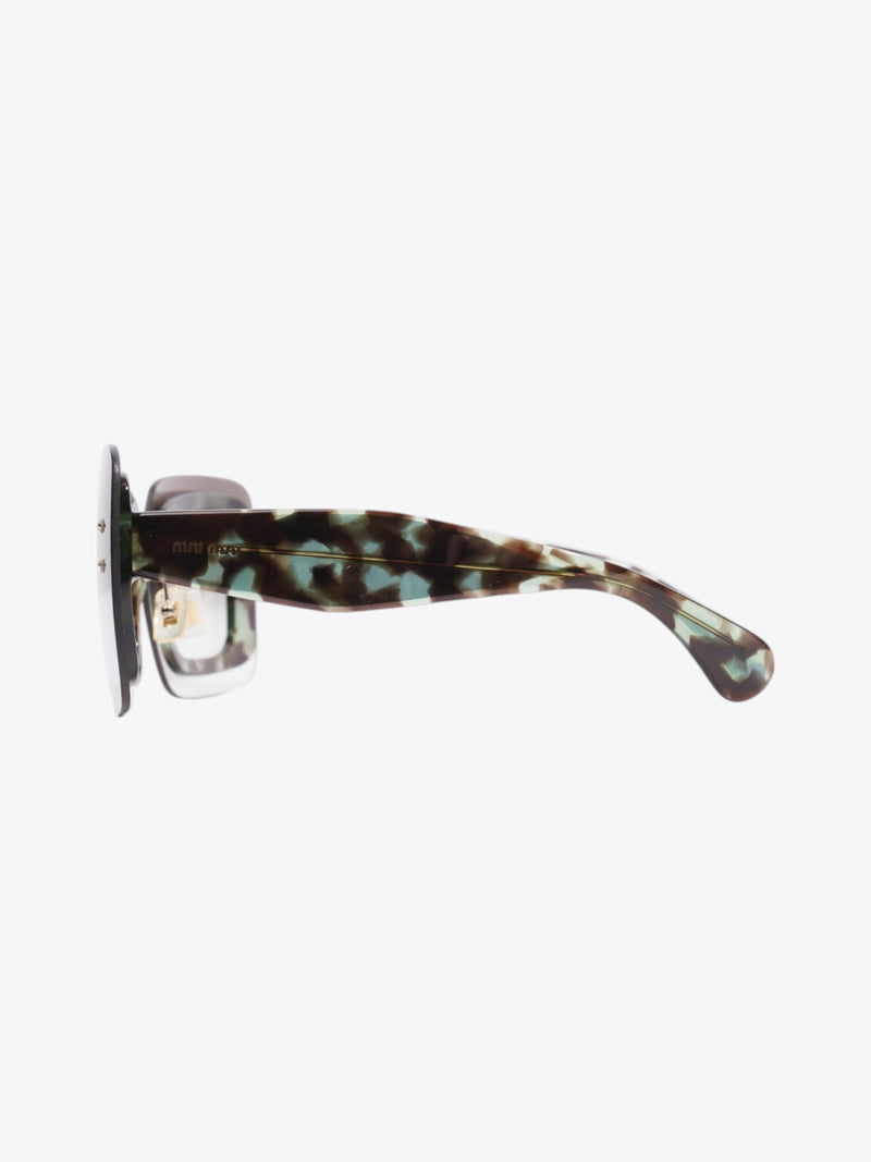  Miu Miu Reveal Shield Sunglasses Green / Brown Acetate 140mm