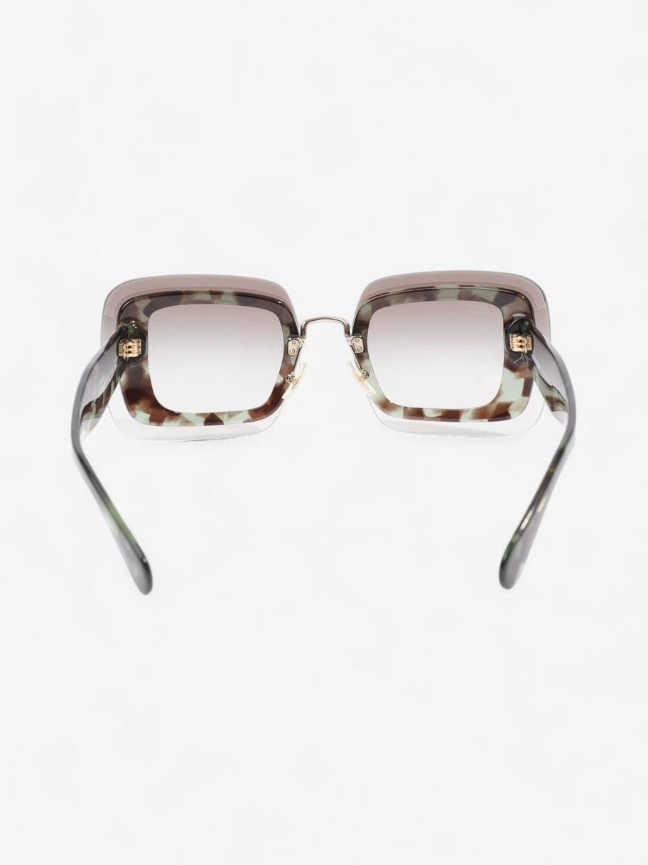 Miu Miu Reveal Shield Sunglasses Green / Brown Acetate 140mm Image 3