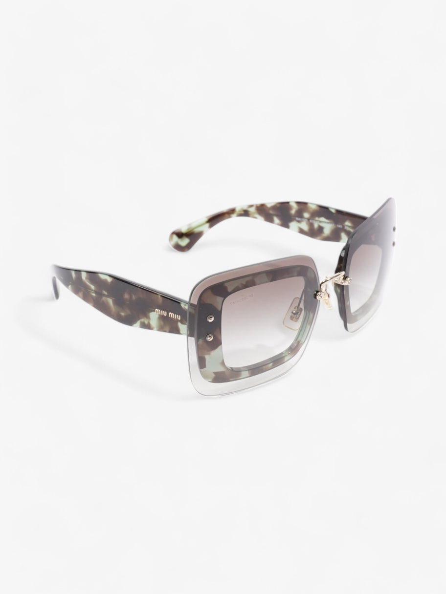 Miu Miu Reveal Shield Sunglasses Green / Brown Acetate 140mm Image 5