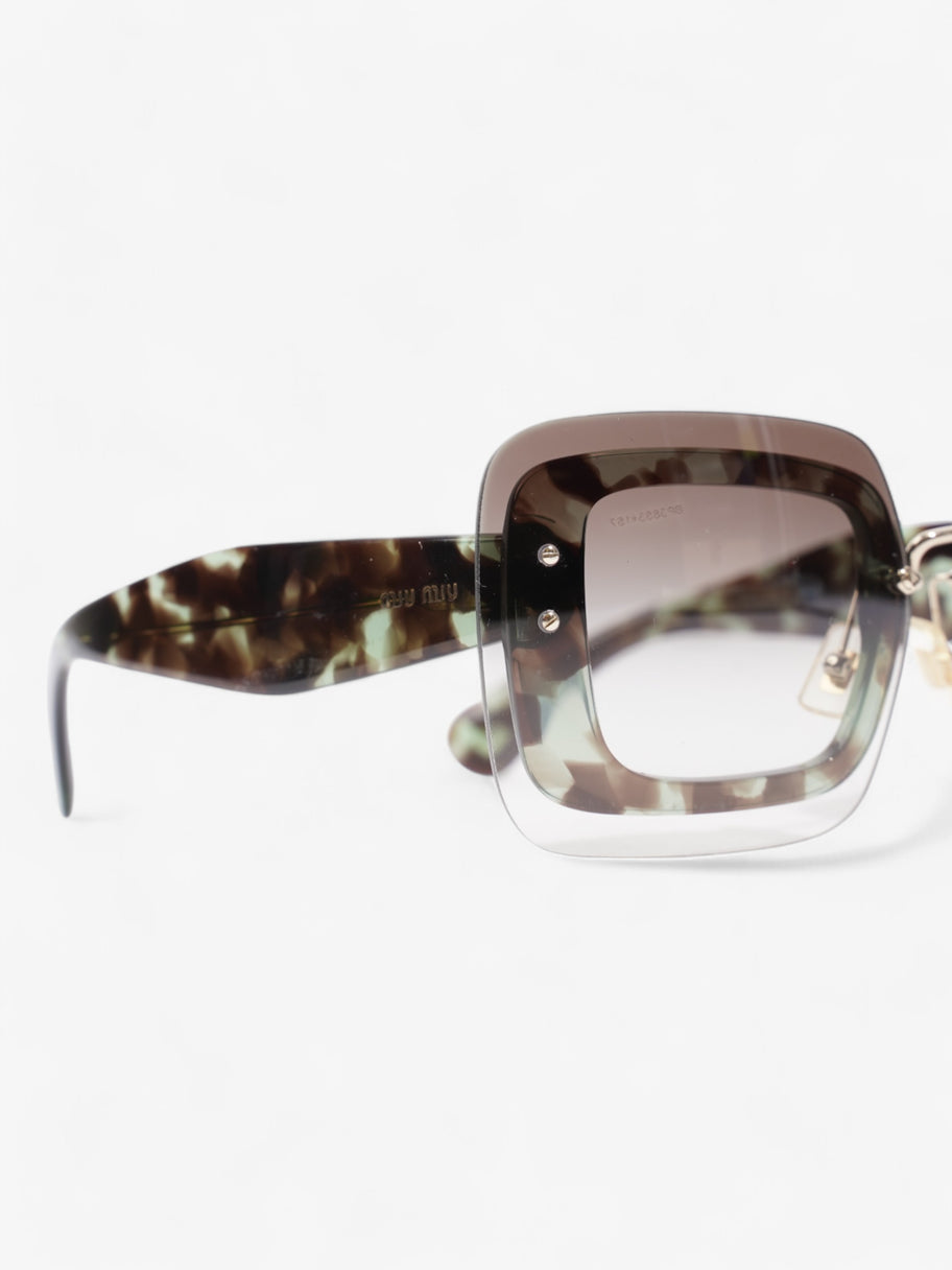 Miu Miu Reveal Shield Sunglasses Green / Brown Acetate 140mm Image 6