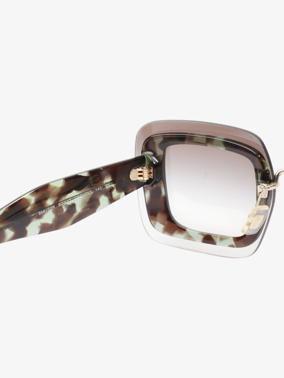 Miu Miu Reveal Shield Sunglasses Green / Brown Acetate 140mm Image 7