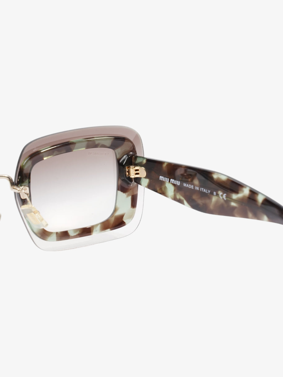 Miu Miu Reveal Shield Sunglasses Green / Brown Acetate 140mm Image 8