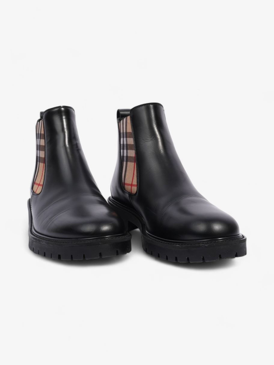 Burberry Allostock Chelsea Boots Black / Beige Checkered Leather EU 41.5 UK 8.5 Image 2