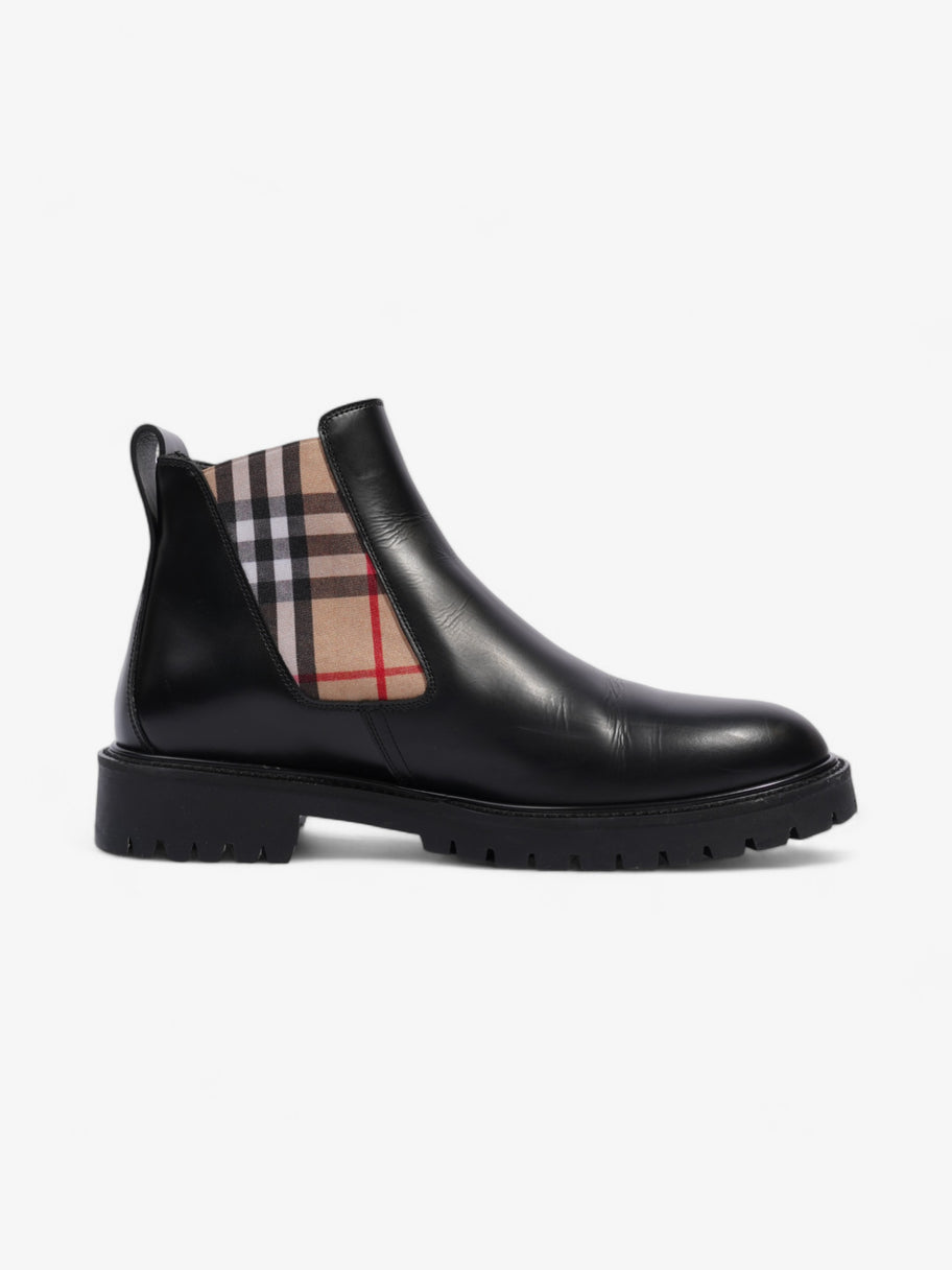 Burberry Allostock Chelsea Boots Black / Beige Checkered Leather EU 41.5 UK 8.5 Image 4