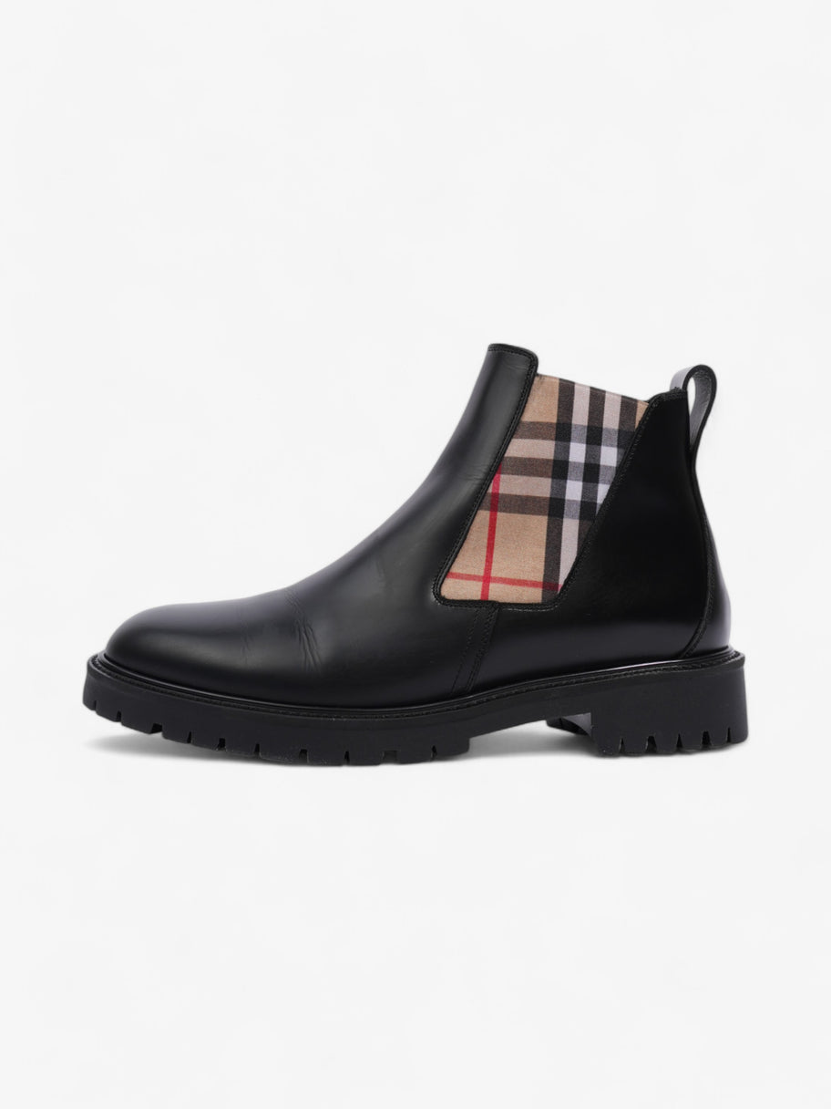 Burberry Allostock Chelsea Boots Black / Beige Checkered Leather EU 41.5 UK 8.5 Image 5