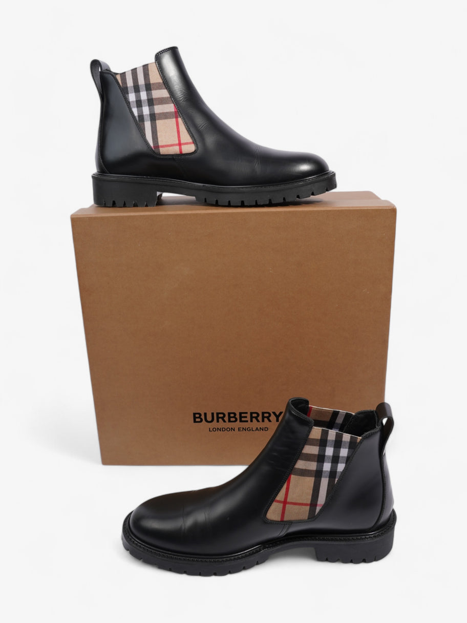 Burberry Allostock Chelsea Boots Black / Beige Checkered Leather EU 41.5 UK 8.5 Image 9