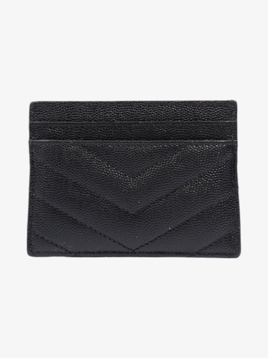 Saint Laurent Monogram Card Holder Black / Gold Grained Leather Image 2