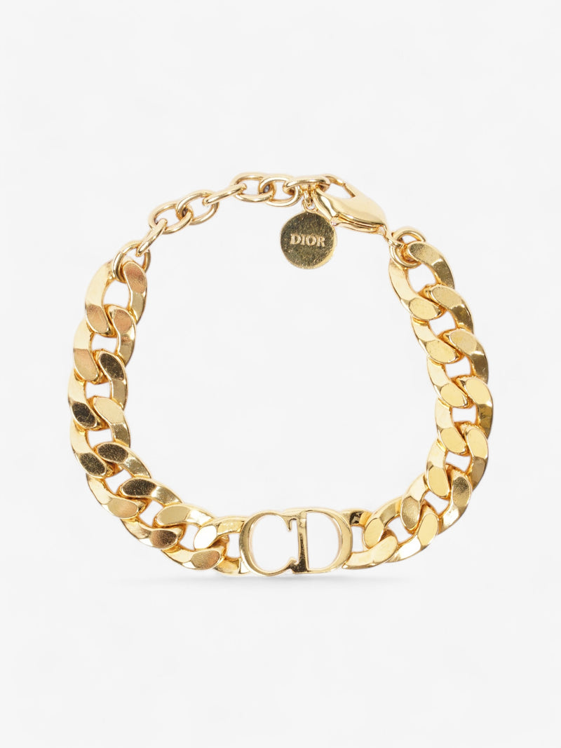  Christian Dior CD Chain Bracelet Gold Base Metal