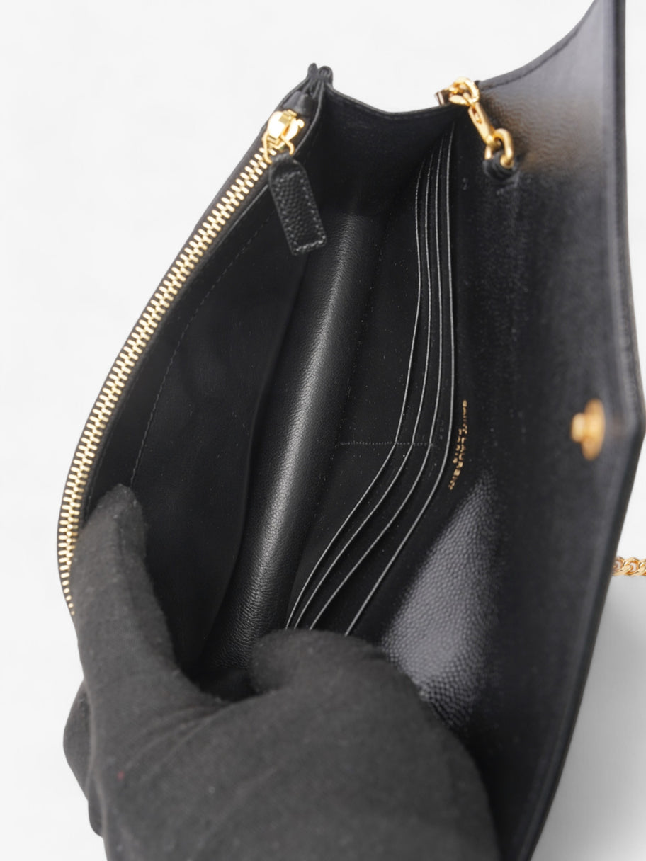 Cassandre Envelope Chain Wallet Black Matelasse Leather Image 9