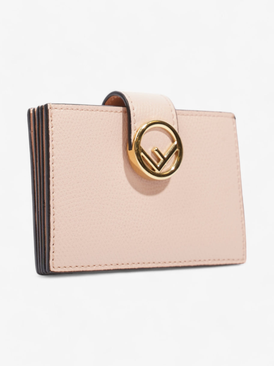 Fendi F is Fendi Card Holder Light Pink / Gold Leather Image 4