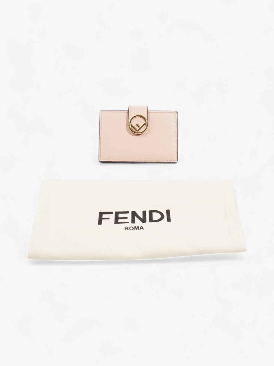 Fendi F is Fendi Card Holder Light Pink / Gold Leather Image 7