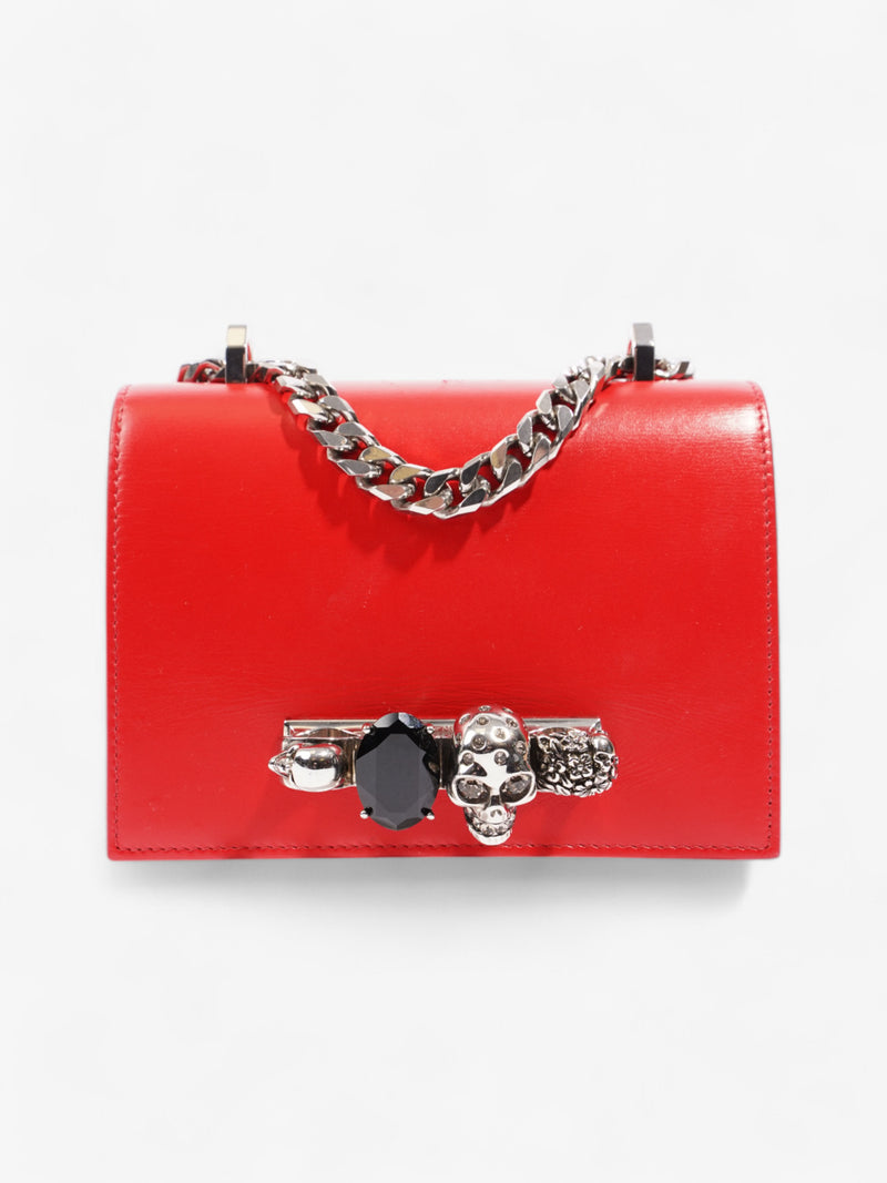  Alexander McQueen Biker Jewelled Bag Red Calfskin Leather