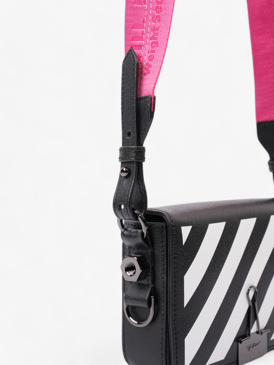 Off White Binder Clip Diag Bag Black / White / Pink Leather Image 8