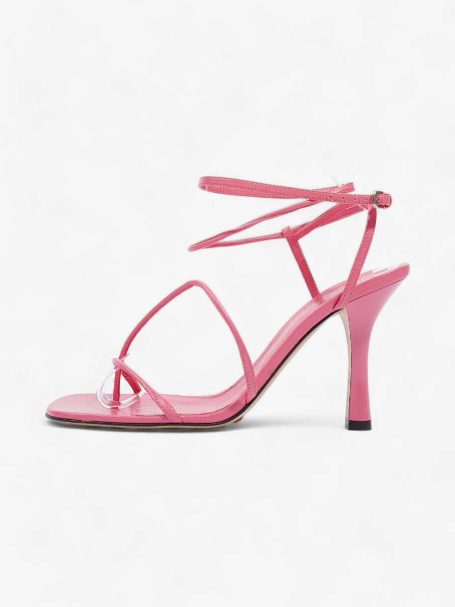 Bottega Veneta Squared Toe Strappy Sandals 80mm Milkshake Calfskin Leather EU 38.5 UK 5.5 Image 5