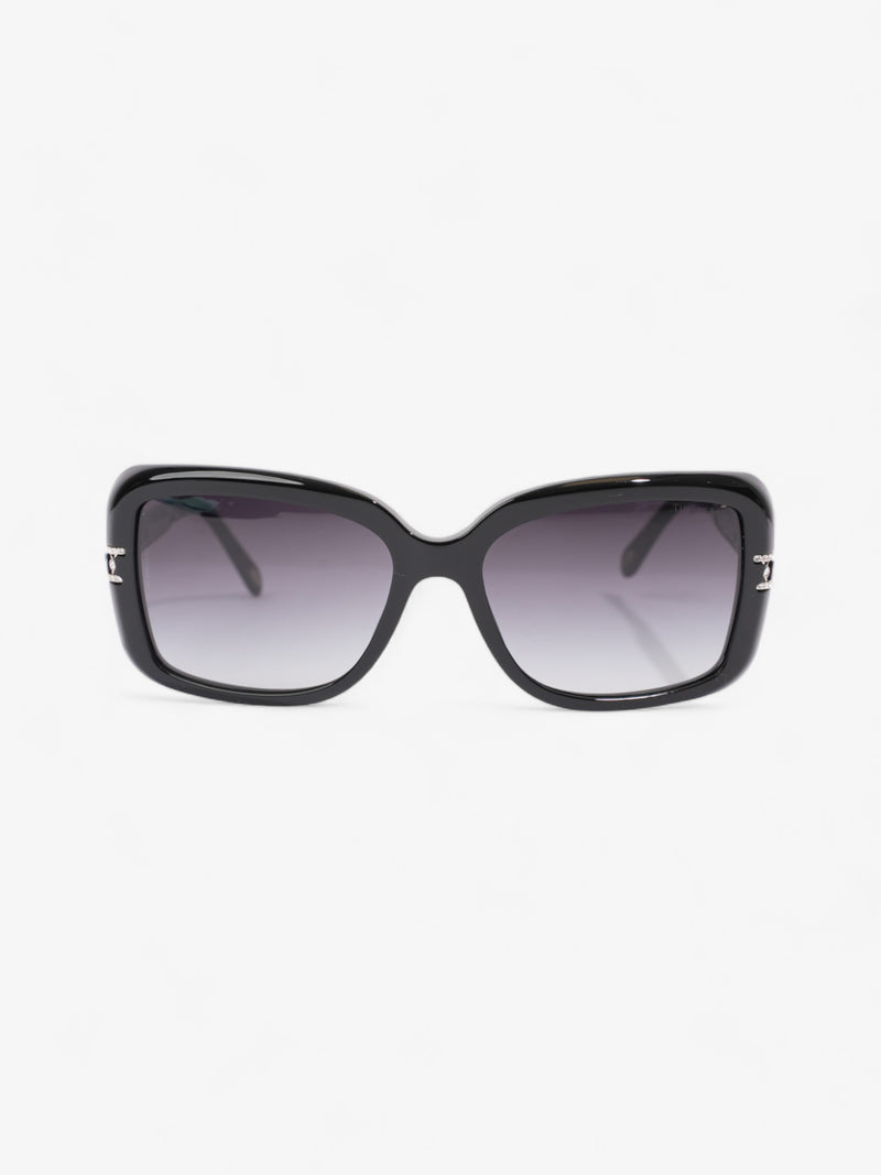  Tiffany and Co Crystal Detail Sunglasses Black Acetate 130mm